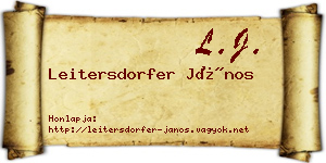 Leitersdorfer János névjegykártya